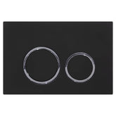 Round Button Flush Plate for R&T In-Wall Cistern Toilet - Black & Chrome